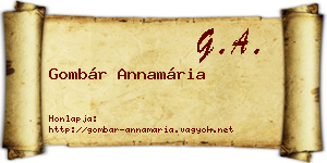 Gombár Annamária névjegykártya